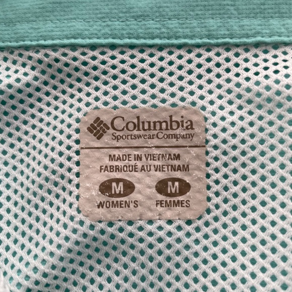 COLUMBIA PFG Omni-Shade Sun Protection Sz M Drawstring Pop Over Tunic Turquoise - Picture 9 of 11